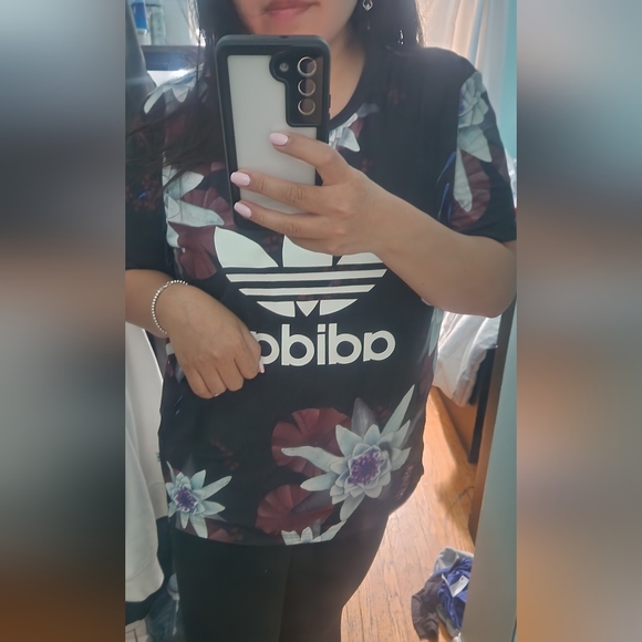 Adidas Rare Lotus Floral Tshirt Tee - Picture 7 of 8